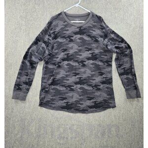 Croft & Barrow Womens Long Sleeve Camouflage Thermal Shirt Gray XXL Cotton Blend